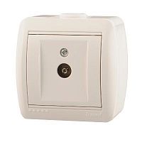 710-0200-129 Розетка телевизионная проходная TV ОП Nata бел. LEZARD 
