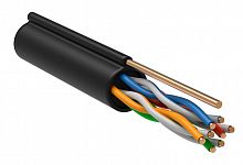 BC3-C5E04-359-305-G Кабель витая пара F/UTP кат.5E 4х2х24AWG solid CU LDPE Outdoor трос черн. (м) GENERICA 