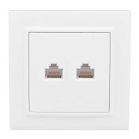 ERK00-135-10 Розетка компьютерная + телефонная 2-м СП Минск RJ45 + Phone бел. Basic EKF 