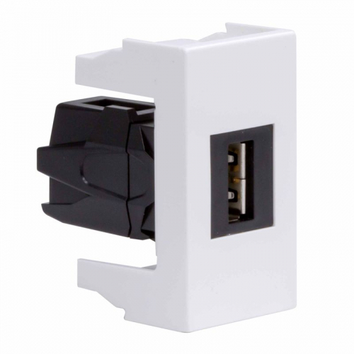 42018 Розетка USB 1-м 1мод. Viva USB 2.0 бел. DKC  фото 2