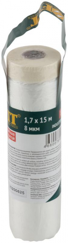 11865 Пленка укрывная с клейкой лентой 8мкм 1700ммх15м FIT  фото 3