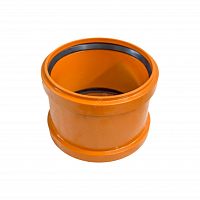 30106110 Муфта двухраструбная VALFEX 110мм PP-H рыжая для нар. канализ. (1/60), арт. 