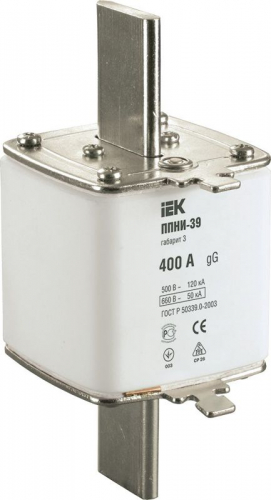 DPP50-400 Вставка плавкая ППНИ-39 400А габарит 3 IEK 