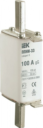 DPP20-100 Вставка плавкая ППНИ-33 100А габарит 0 IEK 