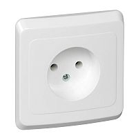 PC16-001B Розетка 1-м СП Этюд 16А IP20 250В без заземл. без защ. шторок бел. SE 