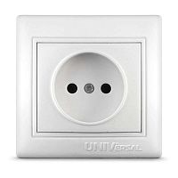 С0022 Розетка 1-м СП Севиль 16А IP20 без заземл. бел. UNIVersal 
