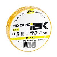 UIZ-13-10-K05 Изолента ПВХ 0.13х15мм (рул.20м) желт. IEK 