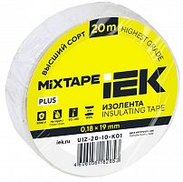 UIZ-20-10-K01 Изолента ПВХ 0.18х19мм бел. (рул.20м) IEK 