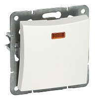 WDE000163 Переключатель 1-кл. СП Дуэт 10А IP20 с индикацией механизм бел. SchE 