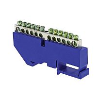 sn1-63-14-d Шина нулевая N 6х9 14 отверст. цинк син. изолятор на DIN-рейку PROxima EKF 