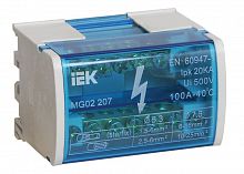 YND10-2-07-100 Шина на DIN-рейку в корпусе (кросс-модуль) ШНК 2х7 L+PEN IEK 