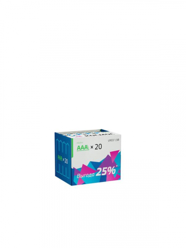 KOCLR0320BOX Элемент питания алкалиновый AAA/LR03 (уп.20шт) КОСМОС 