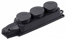 PKR61-016-2-K02 Колодка удлинителя 3-м IP44 Омега РБ33-1-0м с защ. крышкой каучук IEK 
