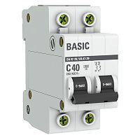 mcb4729-2-40C Выключатель автоматический модульный 2п C 40А 4.5кА ВА 47-29 Basic EKF 