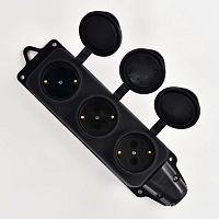 106-0400-0101/101 Колодка 3-м 16А IP44 2P+PE 220-240В каучук LEZARD 