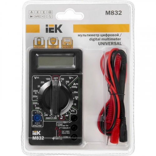 TMD-2S-832 Мультиметр цифровой Universal M832 IEK  фото 6