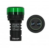 25002DEK Лампа коммутационная ADDS ЛК-22 d22мм 220В зел. LED DEKraft 