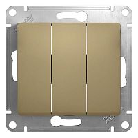 GSL000431 Выключатель 3-кл. СП Glossa 10А IP20 (сх. 1+1+1) 10AX механизм титан SE 