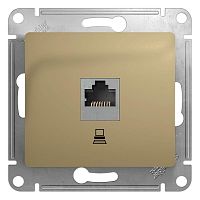 GSL000481K Розетка компьютерная 1-м СП Glossa RJ45 кат.5E механизм титан SE 