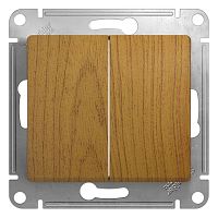 GSL000551 Выключатель 2-кл. СП Glossa 10А IP20 (сх. 5) 10AX механизм дерево дуб SE 