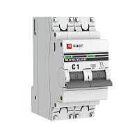 mcb4763-2-01C-pro Выключатель автоматический модульный 2п C 1А 4.5кА ВА 47-63 PROxima EKF 