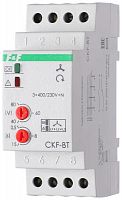 EA04.002.004 Реле контроля наличия и чередования фаз CKF-BT (монтаж на DIN-рейке 35мм; микропроцессорный; регулировка порога отключения и времени отключения; контроль верхнего и нижнего значений напряжения; 3х400/230+N 2х8А 1Z 1R IP20) F&F 
