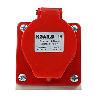 222754 Розетка 114 16А 380В AC 3P+PE 6ч для монтажа на поверхность IP44 КЭАЗ 