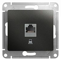 GSL000781K Розетка компьютерная 1-м Glossa RJ45 кат.5E механизм антрацит SE 
