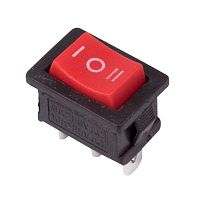 36-2144 Выключатель клавишный 250В 6А (3с) ON-OFF-ON красн. с нейтралью Mini (RWB-205; SC-768) REXANT 