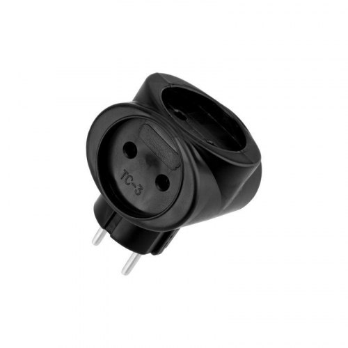 11-1064-1 Разветвитель 3-м 6А IP20 220В биметал. черн. Rexant 
