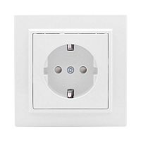 ERR16-028-100 Розетка 1-м СП Минск 16А IP20 с заземл. защ. шторки бел. Basic EKF 