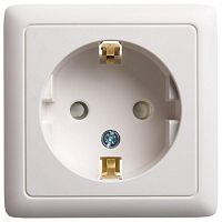 RA16-138-B Розетка 1-м ОП Хит 16А IP20 250В с заземл. защ. шторки бел. SE 
