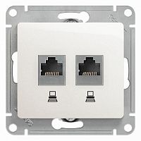 GSL000685KK Розетка компьютерная 2-м Glossa RJ45 кат.5E механизм перламутр. SE 