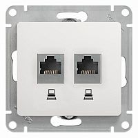 GSL000185KK Розетка компьютерная 2-м Glossa RJ45 кат.5E механизм бел. SE 