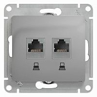GSL000385KK Розетка компьютерная 2-м Glossa RJ45 кат.5E механизм алюм. SE 