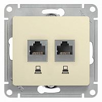 GSL000285KK Розетка компьютерная 2-м Glossa RJ45 кат.5E механизм беж. SE 