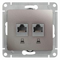 GSL001285KK Розетка компьютерная 2-м Glossa RJ45 кат.5E механизм платина SE 