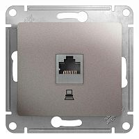 GSL001281K Розетка компьютерная 1-м Glossa RJ45 кат.5E механизм платина SE 