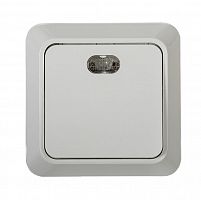 4680005959754 Выключатель 1-кл. ОП Bolleto 10А IP20 7121 накладной с подсветкой бел. ASD / IN HOME 