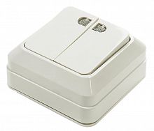 4680005959778 Выключатель 2-кл. ОП Bolleto 10А IP20 7123 накладной с подсветкой бел. ASD / IN HOME 