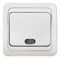 4680005959853 Выключатель 1-кл. СП Classico 2121 10А IP20 с подсветкой бел. ASD / IN HOME 