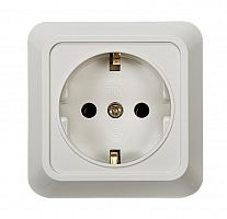 4680005959792 Розетка 1-м BOLLETO с заземл. накл. 7028 бел. ASD / IN HOME 