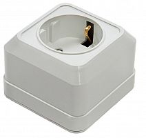 4690612000954 Розетка 1-м BOLLETO защ. шторки с заземл. накл. 7028х бел. ASD / IN HOME 