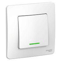 BLNVS010611 Переключатель проходной 1-кл. СП Blanca 10А IP20 (сх. 6) 250В с подсветкой бел. SE 