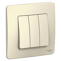 BLNVS100502 Выключатель 3-кл. СП Blanca 10А IP20 (сх. 1+1+1) 250В молочн. SE 