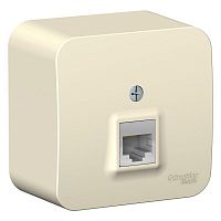 BLNIA045002 Розетка компьютерная 1-м ОП Blanca RJ45 кат.5E с изолир. пластиной молочн. SE 
