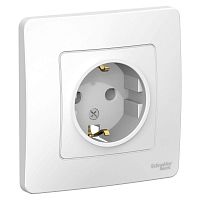 BLNRS001011 Розетка 1-м СП Blanca 16А IP20 250В с заземл. без защ. шторок бел. SE 