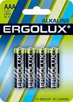11744 Элемент питания алкалиновый AAA/LR03 1.5В Alkaline BL-4 (блист.4шт) Ergolux 