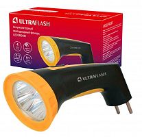 12867 Фонарь аккумуляторный LED3804M 4LED аккум. SLA 220В пластик. черн./желт. (кор.) Ultraflash 