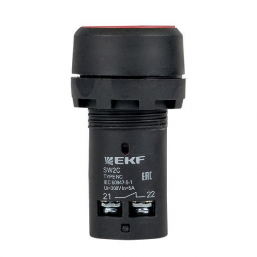 sw2c-11f-r Кнопка SW2C-11 с фиксацией красн. NO+NC PROxima EKF  фото 3